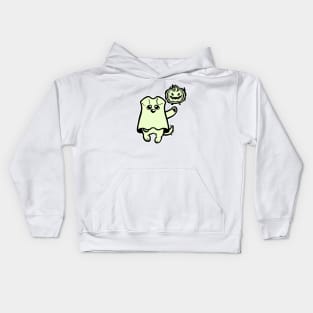 Little Ghost Dog Has a Jack O' Lantern Kids Hoodie